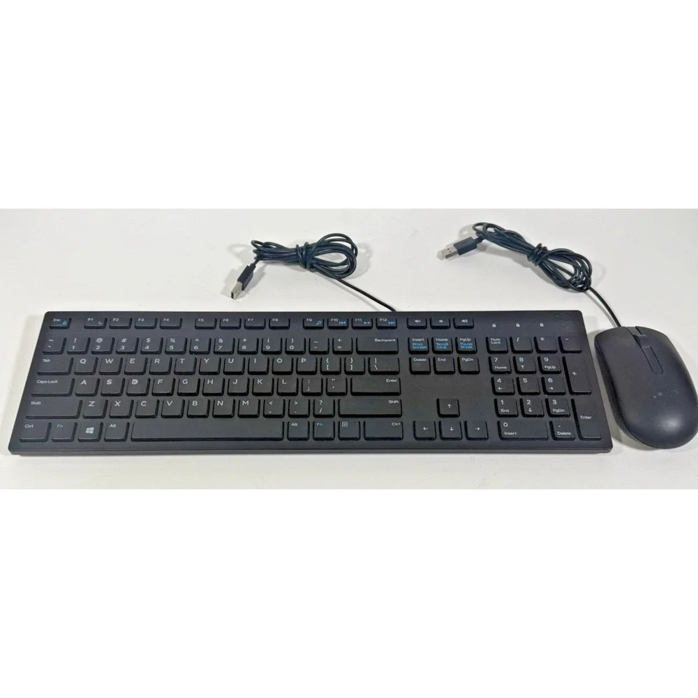 Dell KB216 Wired USB Keyboard and Mouse Combo Office PC Set Black